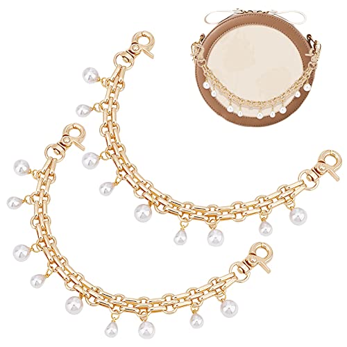 Gold Pearl Bag Charms Set - 2pcs 9.8 Inch Replacement Straps