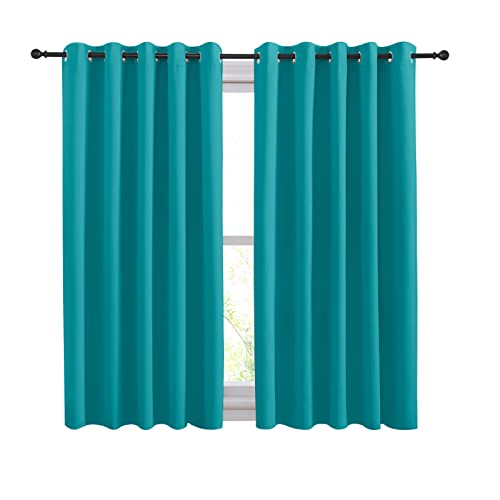 NICETOWN Peacock Teal Blackout Curtains 70" x 54" (Set of 2)
