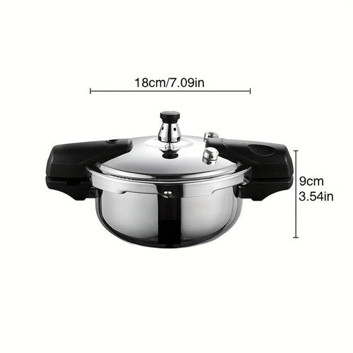 304 Stainless Steel Pressure Cooker, 7 Inch Quick Cooking Pot with Safety Valve, Mirror Polish Interior, Bakelite Handles