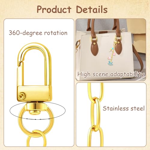 25pcs Gold Keychain Making Kit with Swivel Snap Hooks and Chains