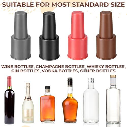 JJUNW Reusable Silicone Wine Stoppers - 8 Pcs in 4 Colors
