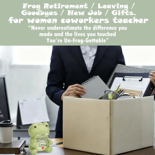 Motivational Frog Figurine Desk Decor Gift - Un-Frog-Gettable