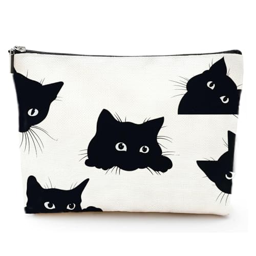 Cat Makeup Bag Travel Cosmetic Pouch for Women and Cat Lovers