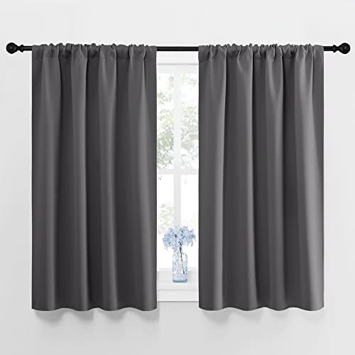 NICETOWN Grey Blackout Curtains 42" x 48" | Thermal Insulated Drapes