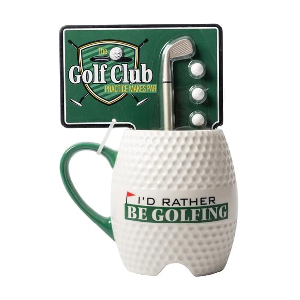 Golf Mug 16 Oz with Pen and 3 Golf Balls - Golf Themed Gift Set