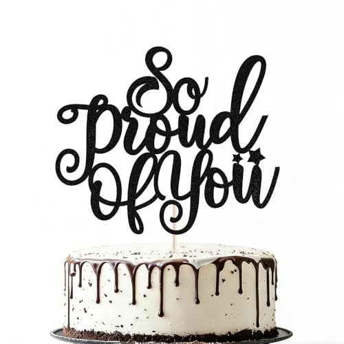 So Proud of You Graduation Cake Topper - 6.5x5 Inch Decor