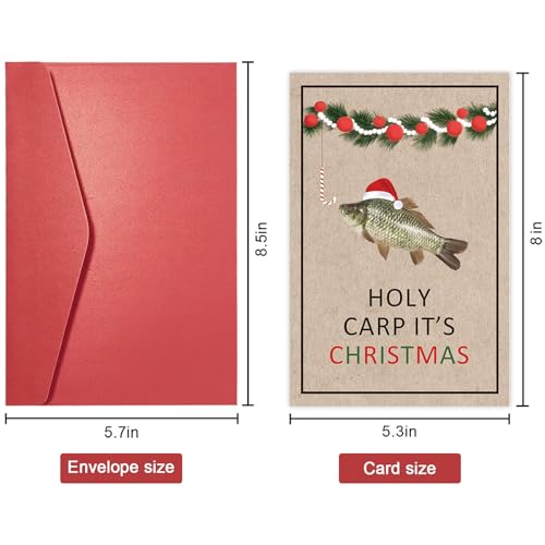 Funny Fish Christmas Card for Fish Lovers - Holiday Card with Holy Carp Variation