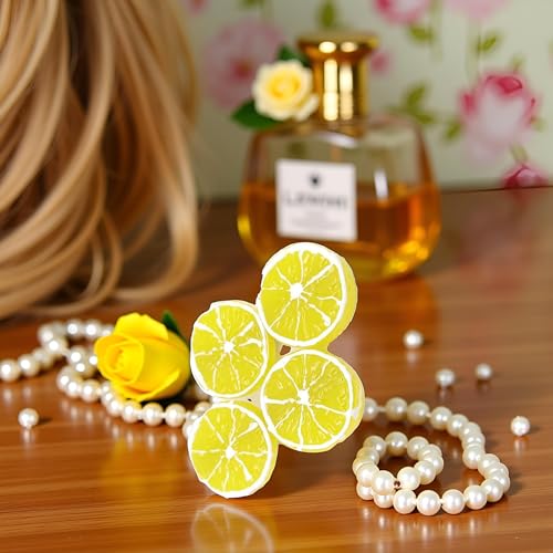 Jowxsx Lemon Slices Hair Clips Duckbill Fruit Hairpins for Women