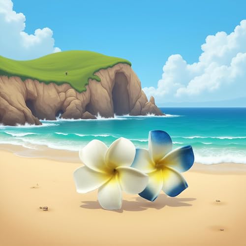 Plumeria Flower Hair Clips 7cm Hawaiian Foam Hair Accessories 2 Pcs