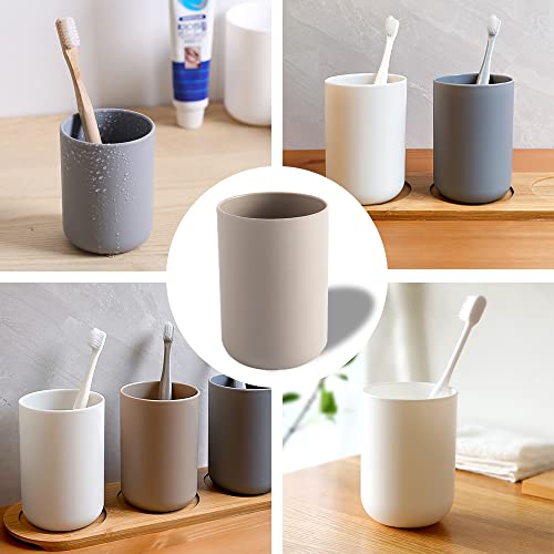 3-Pack Unbreakable Bathroom Tumbler Cups - Reusable Toothbrush Holders