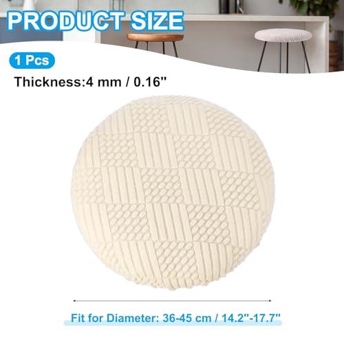 PATIKIL Round Bar Stool Cover, Stretchy Velvet Seat Slipcover for 14-18" Beige