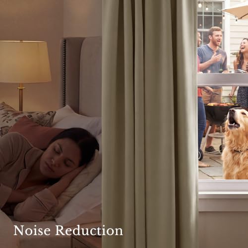 NICETOWN Thermal Insulated Room Darkening Curtains, Cocoa Eggnog, 42"W x 63"L (Pack of 2)