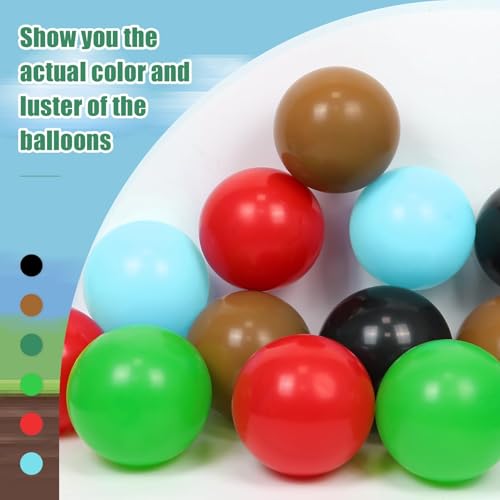 60pcs Green & Brown Balloons for Video Game Birthday Party