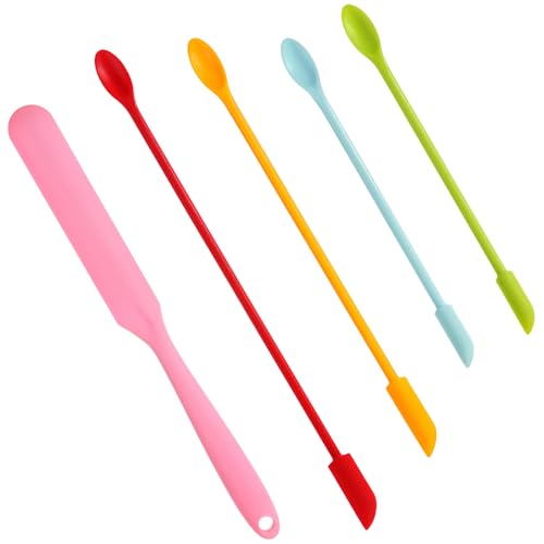 5-Piece Silicone Makeup Spatula Set for Cosmetics & Kitchen