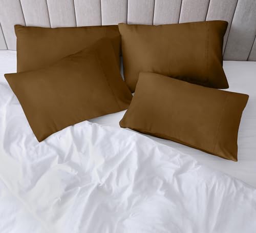 Ultra Soft Mocha Pillow Cases Set of 2 - Envelope Closure