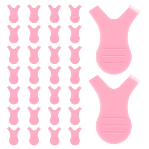 Bewudy 30 Pcs Y Lash Lift Tool, Silicone Eyelash Perming Brushes, Pink