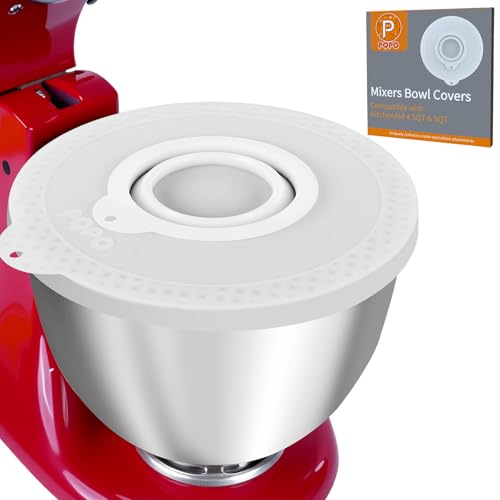 White Silicone Bowl Cover for KitchenAid 4.5-5 Quart Mixers