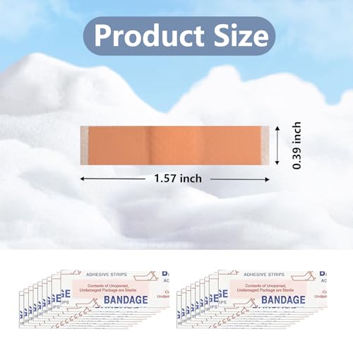 300 Pcs Small Bandages for Face, Mini PE Adhesive Nose Bandages, Flexible Breathable for Small Wound (3/8" x 1.5")