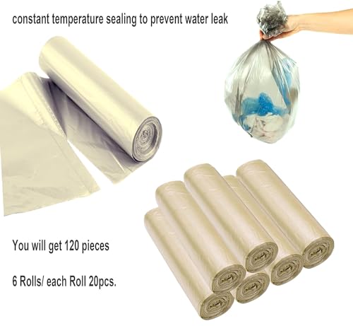120 Count 4 Gallon Biodegradable Trash Bags - Strong & Leak Proof