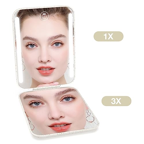 Kintion Rechargeable Pocket Mirror - 1X/3X Wheat Straw-apricot