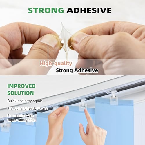 Vertical Blind Repair Kit - 60 Clear Tabs for Easy Fixes