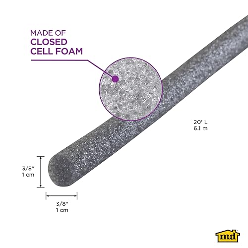 M-D Building Foam Backer Rod 3/8" x 20ft - Gap Filler for Drafts & Moisture