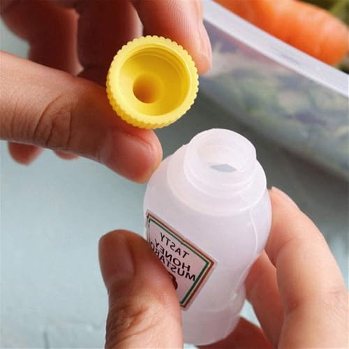 Zhuluck 4Pcs Mini Ketchup Squeeze Bottles 25ml Refillable Bento Box Containers
