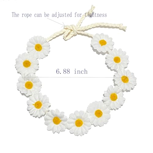 White Sunflower Hair Wreath Bridal Crown Floral Headpiece for Weddings