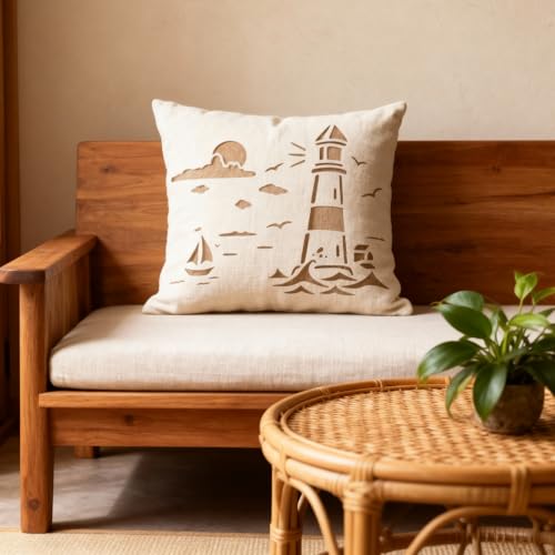 TIAMECH A4 Reusable Lighthouse Stencil for DIY Painting