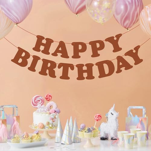 Brown Happy Birthday Banner for Kids & Adults - 13-Piece Set