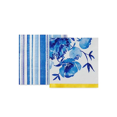 Hallmark Blue Floral Party Supplies Set for 16 Guests