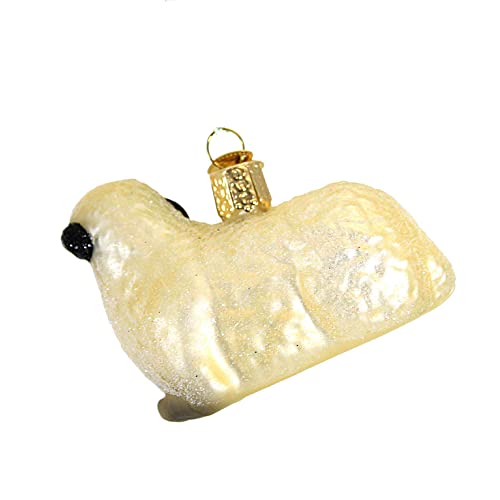 Sheep with Lamb Christmas Ornament - Hand-Painted Glass Holiday Decor