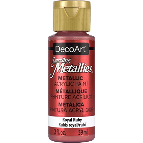 DecoArt Dazzling Metallics Acrylic Paint, Royal Ruby, 2 Fl Oz