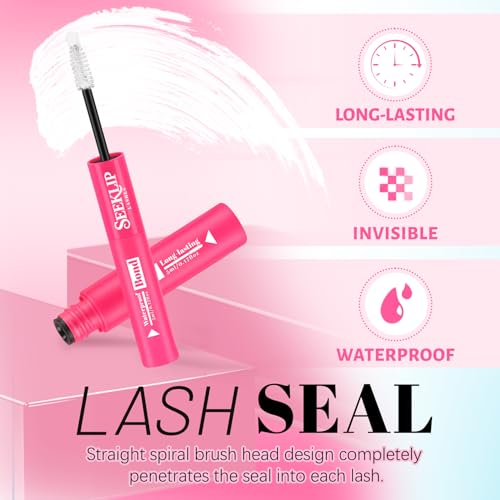 SeekLip Waterproof Lash Cluster Glue - 72-Hour Gentle Bond and Seal Black 10ml