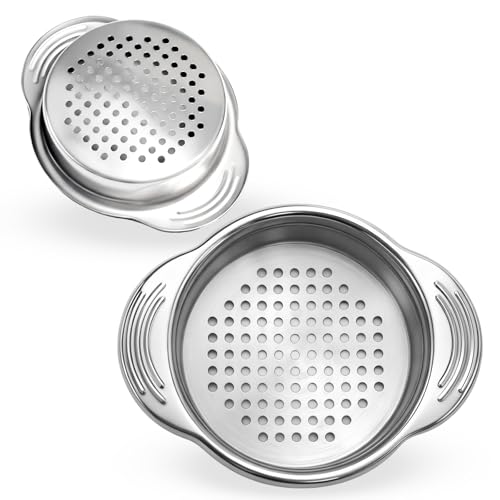 2-Piece Stainless Steel Tuna Can Strainer - Universal Food Drainer Press