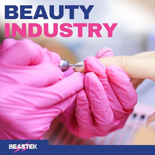 BEASTEK Medium Nitrile Exam Gloves - Disposable Powder-Free 100 Pack (Orchid)