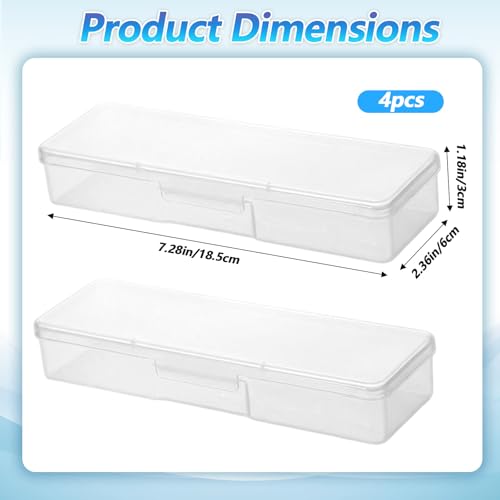 4-Piece Clear Plastic Nail Tool Storage Box Set - Durable Manicure Organizer