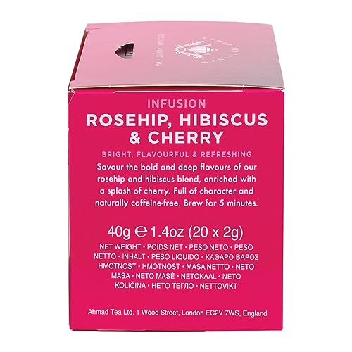 Ahmad Tea Herbal Tea - Rosehip, Hibiscus & Cherry, 20 Count (Pack of 2)