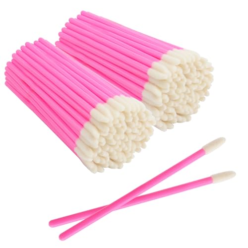 Disposable Lip Wands Applicator 100 Pcs Rose Red Lipstick Brushes