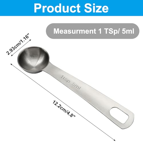 5ml Stainless Steel Measuring Spoon - 2 Pack with Etched Markings