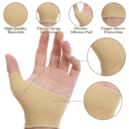 2 Pairs Thumb Wrist Brace Compression Sleeve, Soft Thumb Splint Glove Liner, Ergonomic Thumb Wrist Support Brace for Arthritis Pain Relief Protector Support