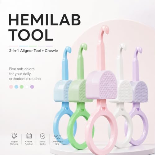 HEMILAB 2-in-1 Aligner Remover Tool and Seater for Invisalign, 2 Pack