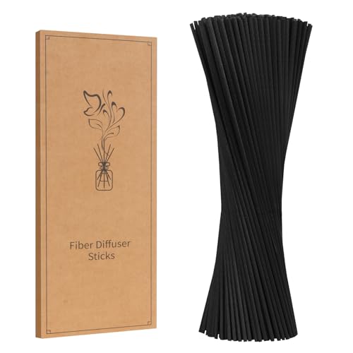130Pcs 10-Inch Black Fiber Reed Diffuser Sticks - Essential Oil Refills