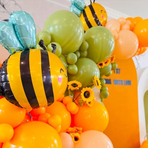 4-Pack Bumblebee Foil Balloons - Honey Bee Party Decorations