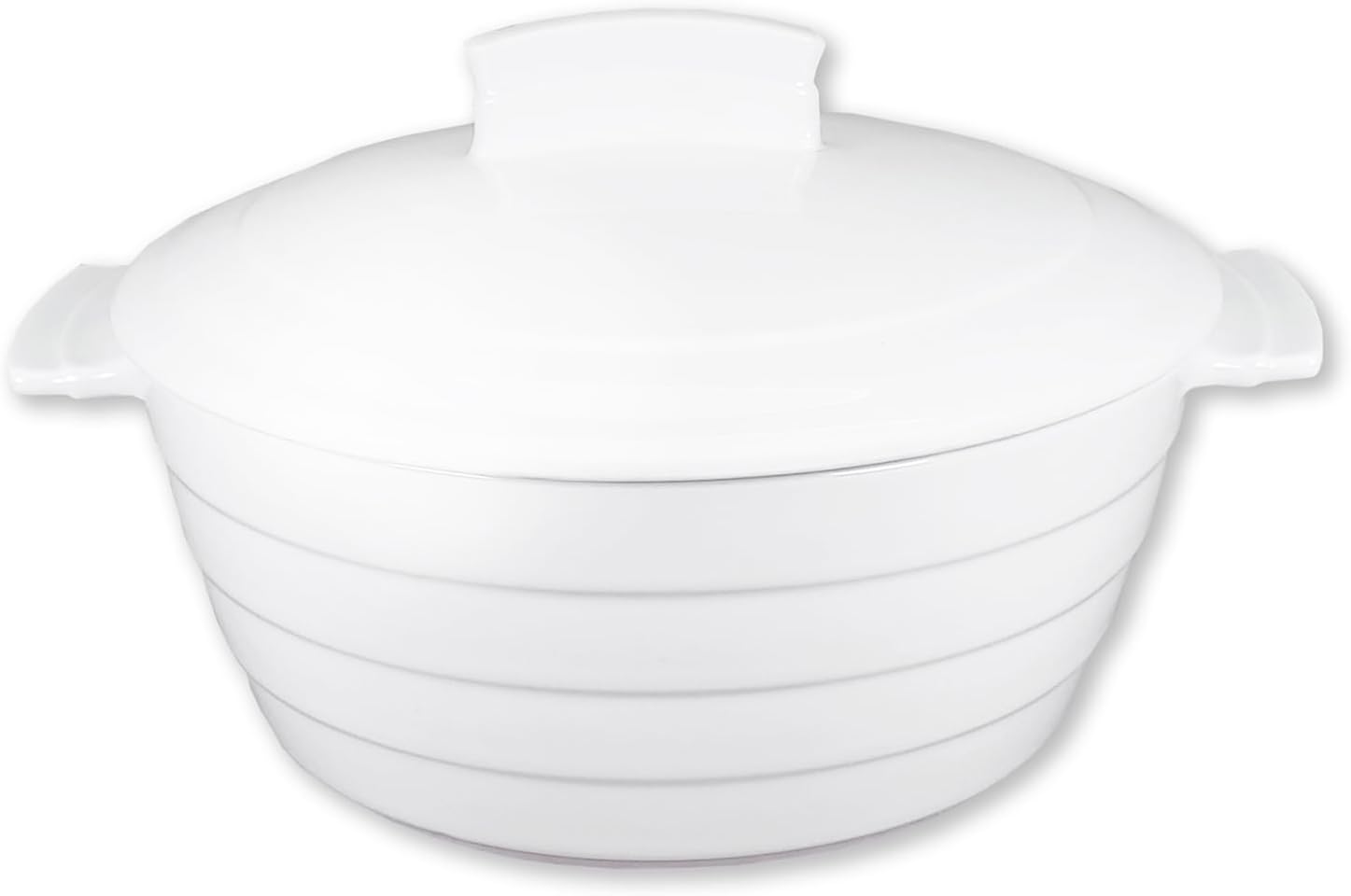 Regine Switzerland Casserole Dish - 1.32 Quart French White Ceramic Bakeware Set with Lids | Chip & Crack Resistant, Microwave & Oven Safe