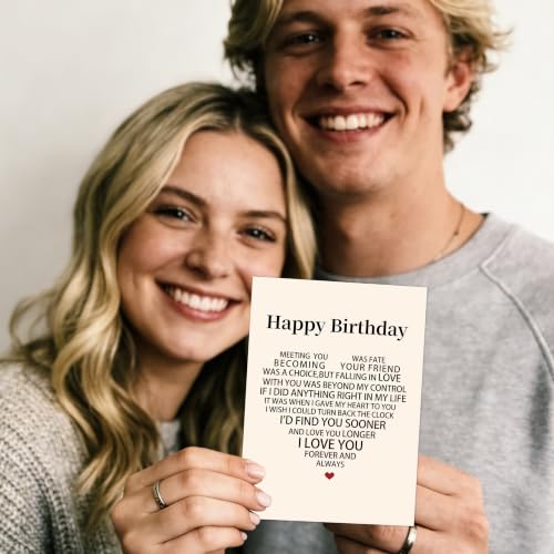 Romantic Birthday Card for Him or Her - Heartfelt Love Message