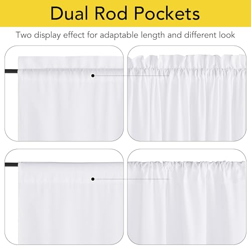 NICETOWN White Sidelight Curtain - Non See-Through, 12x72 inches