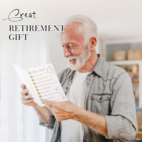 Happy Retirement Greeting Card Set with Gold Certificate and Envelope