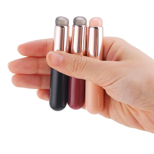 Lusofie 3PCS Silicone Ombre Nail Brushes for Gradient Nail Art and Chrome Powder