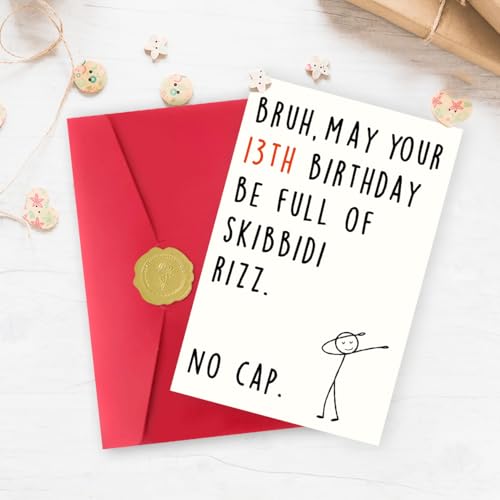 Funny 13th Birthday Card for Boys & Girls - Gen Z Meme Design